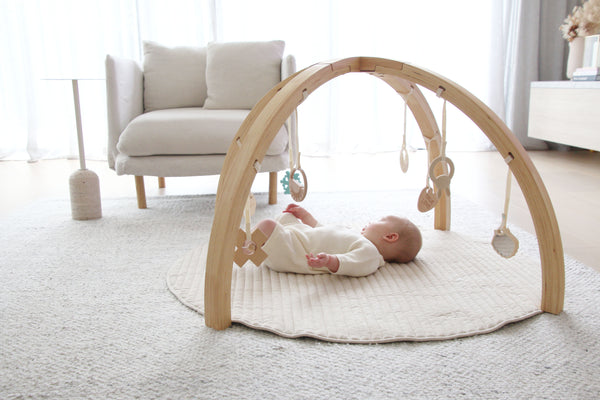 Wooden Baby Play Bar With Play Mat
