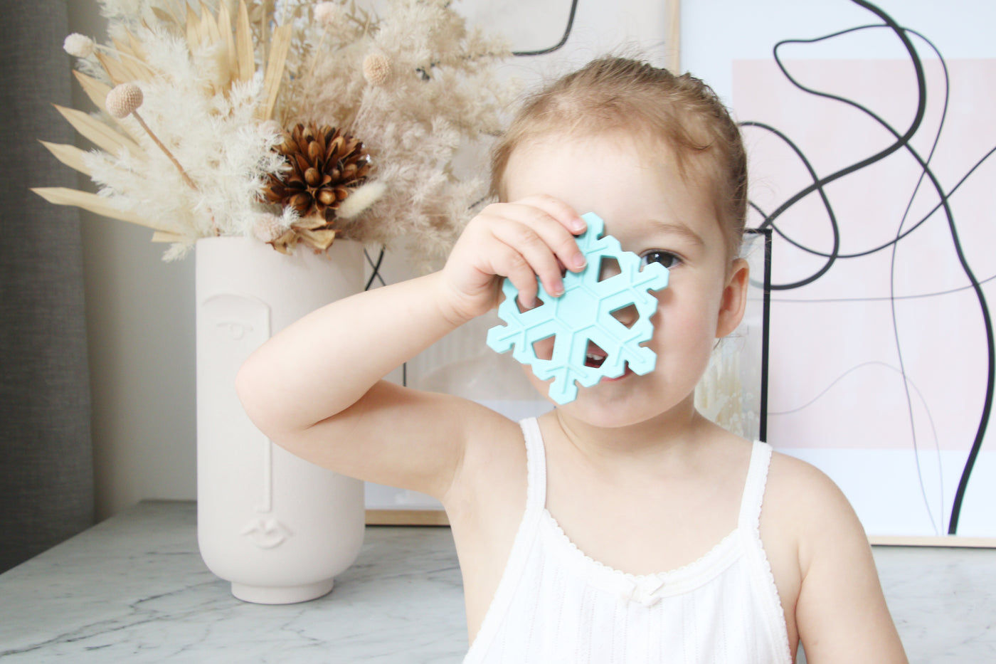 Snowflake Silicone Teether (available in different colours)